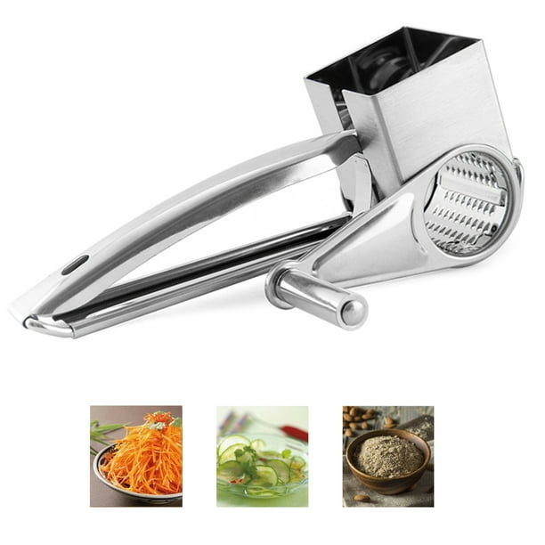 Rotary Cheese Grater Hand Held Slicer Hard Chocolate Nuts Carrot Kitchen Tool 